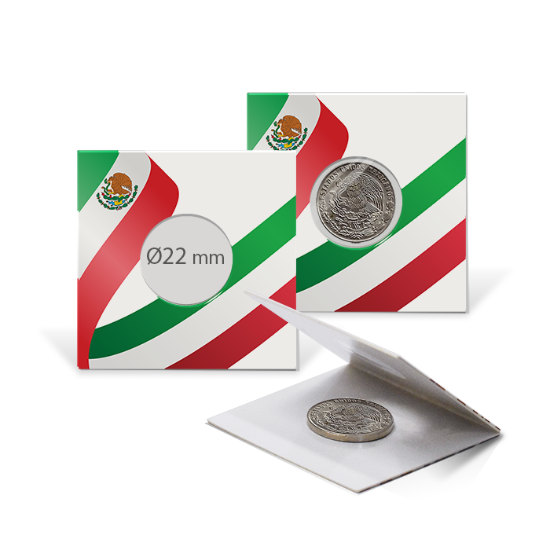 2x2 Paper Coin Holders for Nickel/Cent - Mexican Flag
