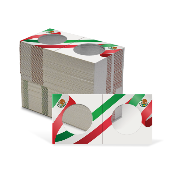 2x2 Paper Coin Holders for Half/Small Dollar/Quarter - Mexican Flag