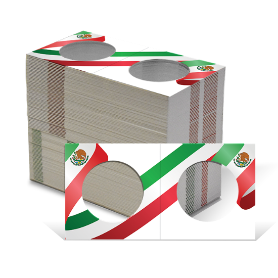 2.5x2.5 Paper Coin Holders for ASE/Large Dollar - Mexican Flag