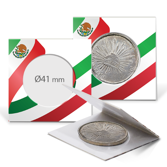 2.5x2.5 Paper Coin Holders for ASE/Large Dollar - Mexican Flag