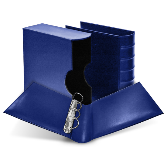 Cornerstone Large Capacity 4 D-Ring Binder & Slip Case (Navy Blue)
