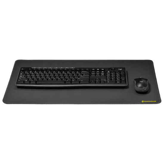 Desk Mat with Stitched Trim - 14 x 24 (Black)