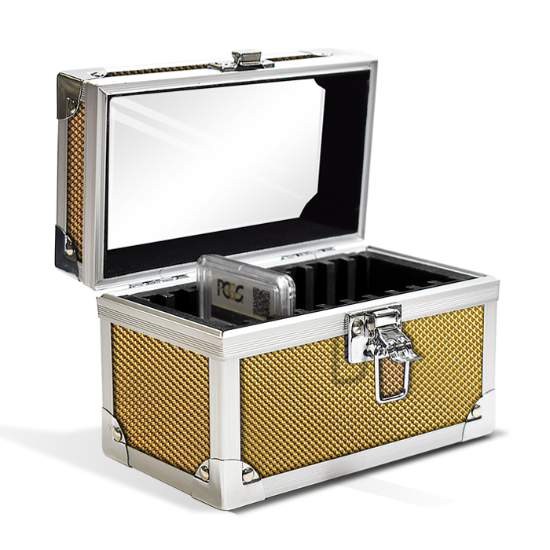 Falcon Series 10 Slab Box - Clear Top - Diamond Pattern / Gold