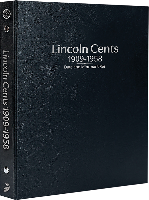 Lincoln Cents 1909-1958, Date & Mintmark Set P, D & S (Black)