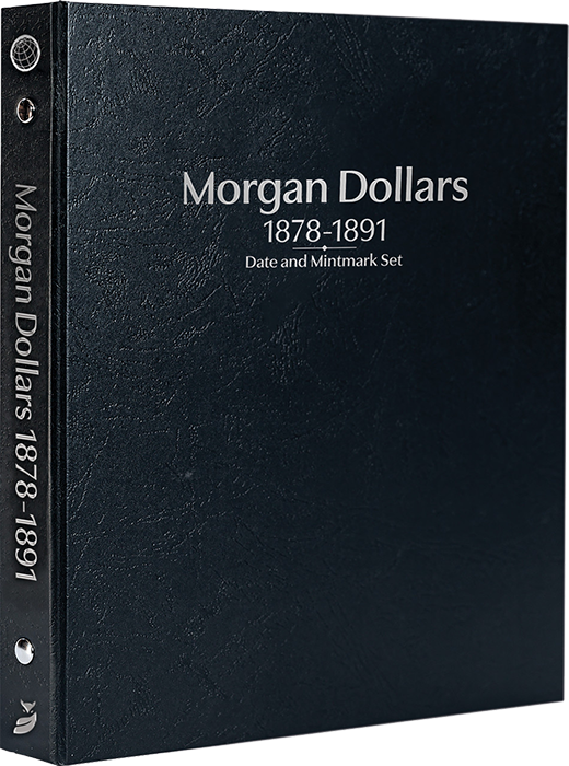 Morgan Dollars 1878-1891, Date & Mintmark Set P, S, CC, & O (Black)