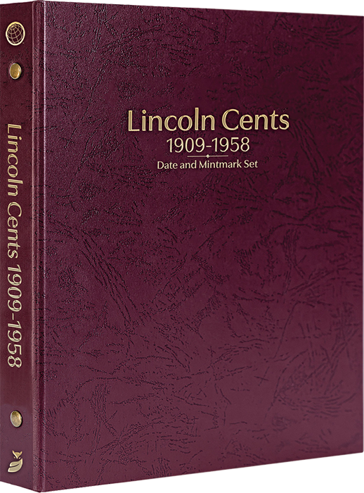 Lincoln Cents 1909-1958 Date & Mintmark Set Prestige Coin Album (Burgundy) - 79485270