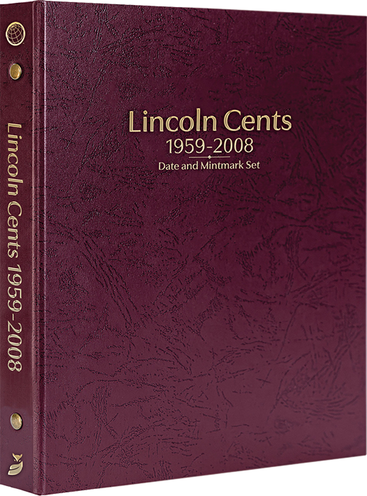 Lincoln Cents 1959-2008, Date & Mintmark Set P, D & S (Burgundy)