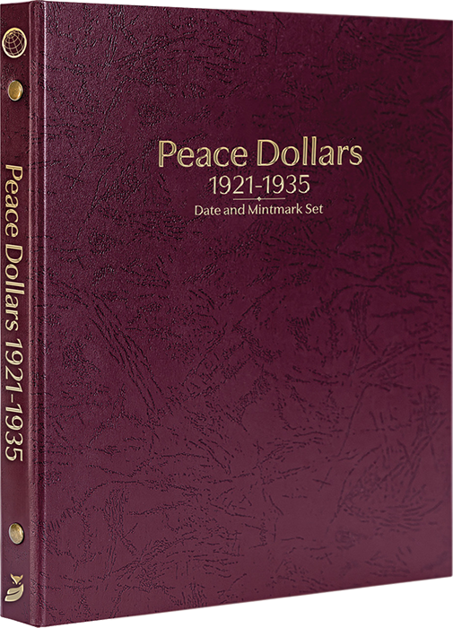 Peace Dollars 1921-1935, Date & Mintmark Set P, D & S (Burgundy)