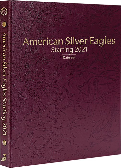 American Silver Eagles Starting 2021, Date Set P, S & W (Burgundy)