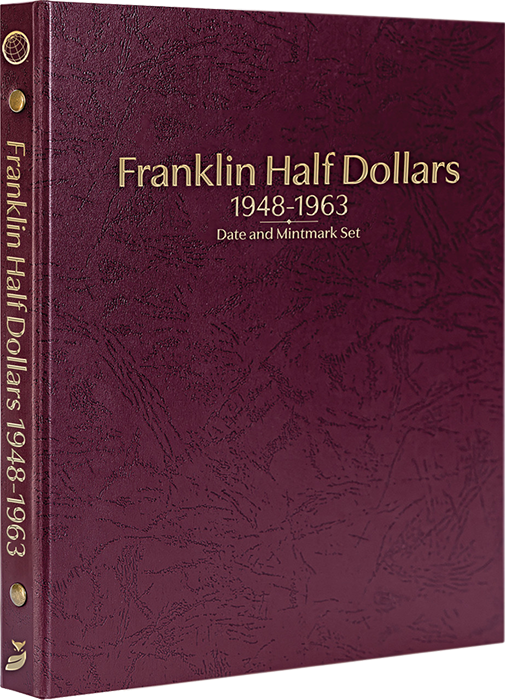 Franklin Half Dollars 1948-1963, Date & Mintmark Set P, D & S (Burgundy)