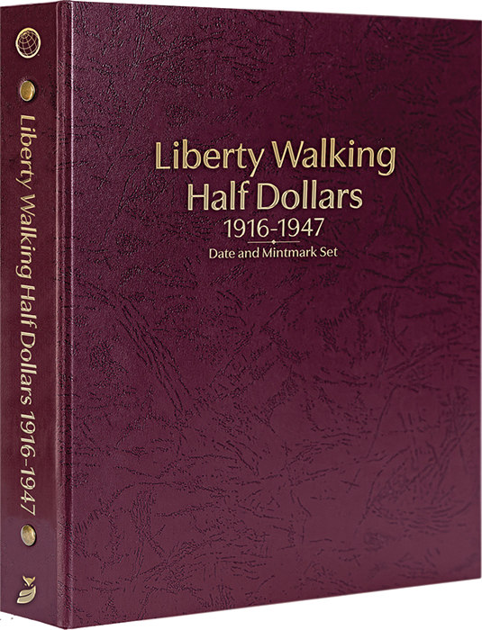 Liberty Walking Half Dollars 1916-1947, Date & Mintmark Set P, D & S (Burgundy)