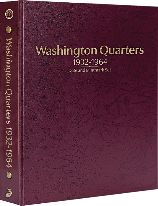 Washington Quarters 1932-1964, Date & Mintmark Set P, D & S (Burgundy)