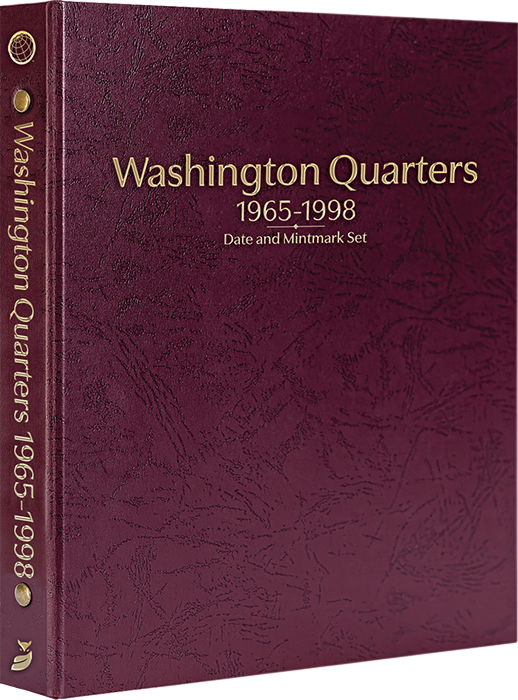 Washington Quarters 1965-1998, Date & Mintmark Set P, D & S (Burgundy)