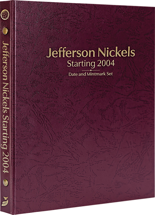 Jefferson Nickels Starting 2004, Date & Mintmark Set P, D & S (Burgundy)