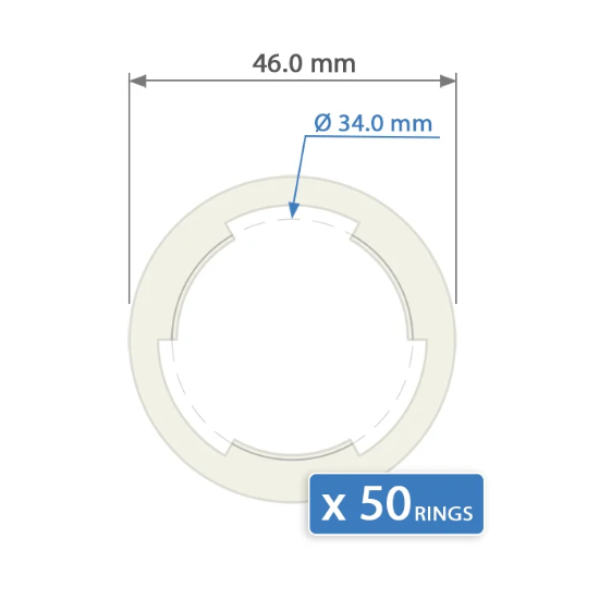 Defender Silicone Inserts U.S. $20 Gold - 34 mm Bulk 50 Pack