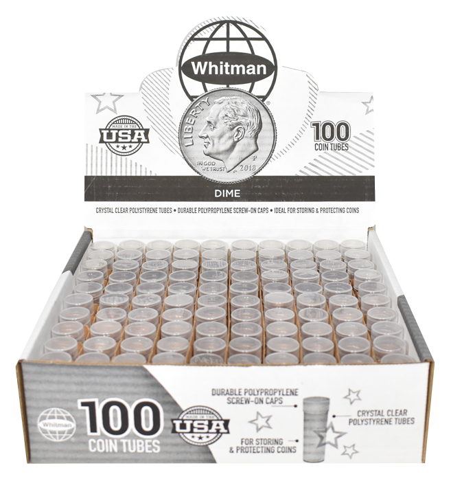 Round Coin Tube-Dime, 100/box