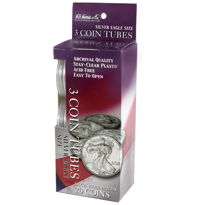 3 Round Coin Tube - American Silver Eagle