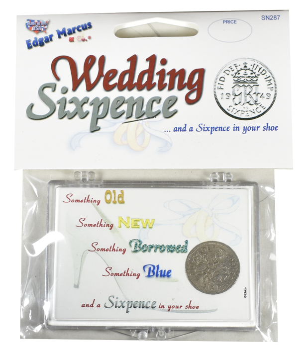 Wedding Sixpence - With Coin