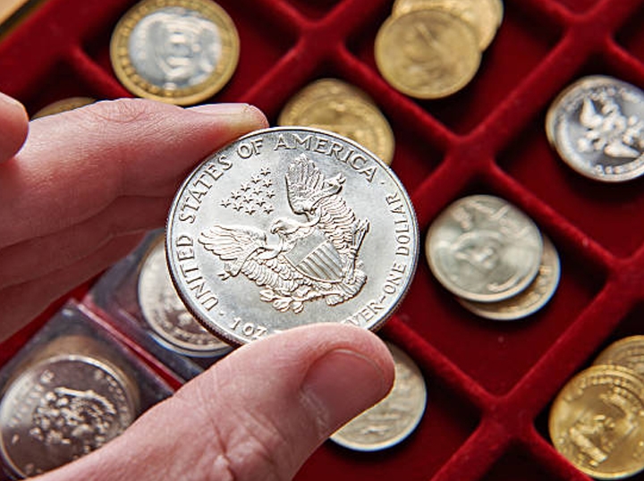 Photo of a coin collection