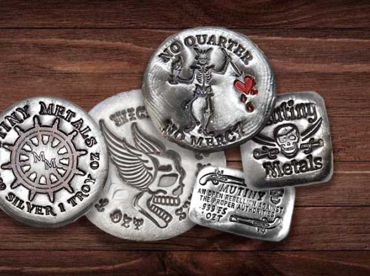 Close up photo of Mutiny Metal coins